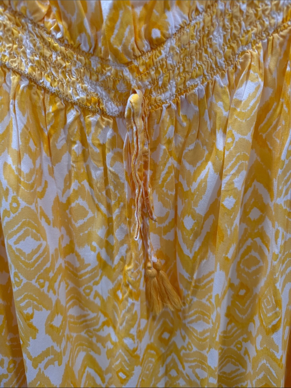 Jessica Simpson Yellow and White Strapless Maxi Dress - Picture 3 of 4